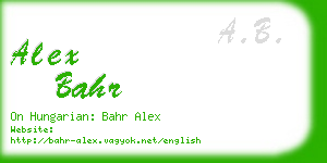 alex bahr business card